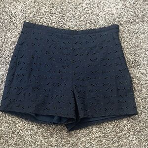 High waist eyelet shorts